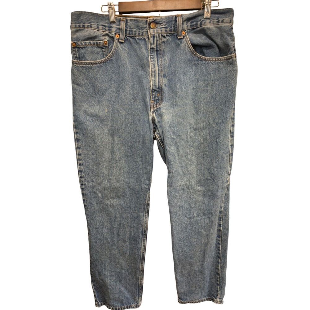 Levi's 504 Red‎ Tag 38x30 Actual 36X28  Blue Denim Jeans  Straight Leg Men